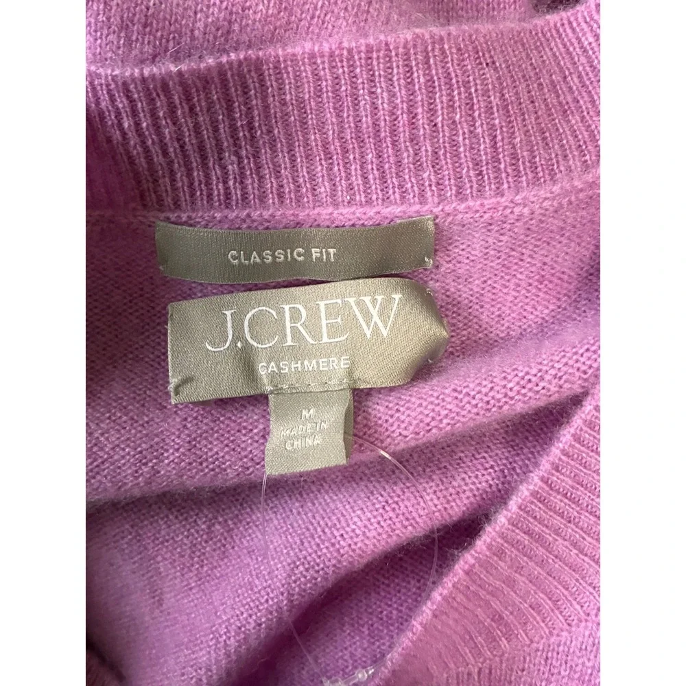 J.Crew Womens 100% Cashmere Crewneck Sweater Purple BA400 FA23 Size Medium